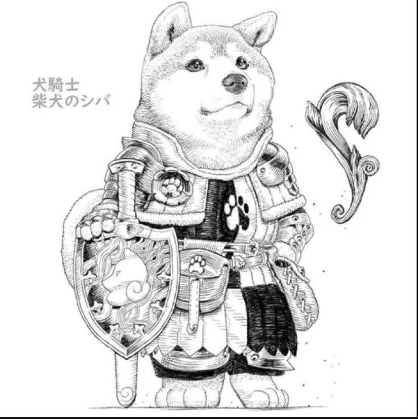22 fuzzy knight on cute illustrations by Japanese artist PonkichiM