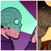 22 provocative drawings showing the dark side of society