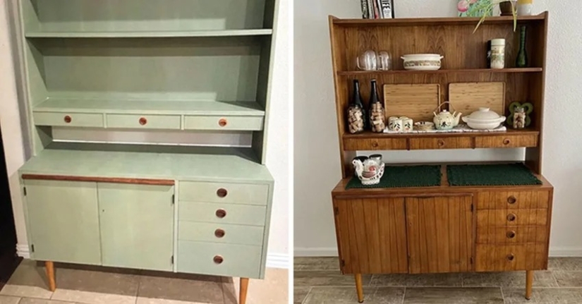 22 veces hermosos muebles de madera fueron arruinados por la pintura, pero luego fueron restaurados