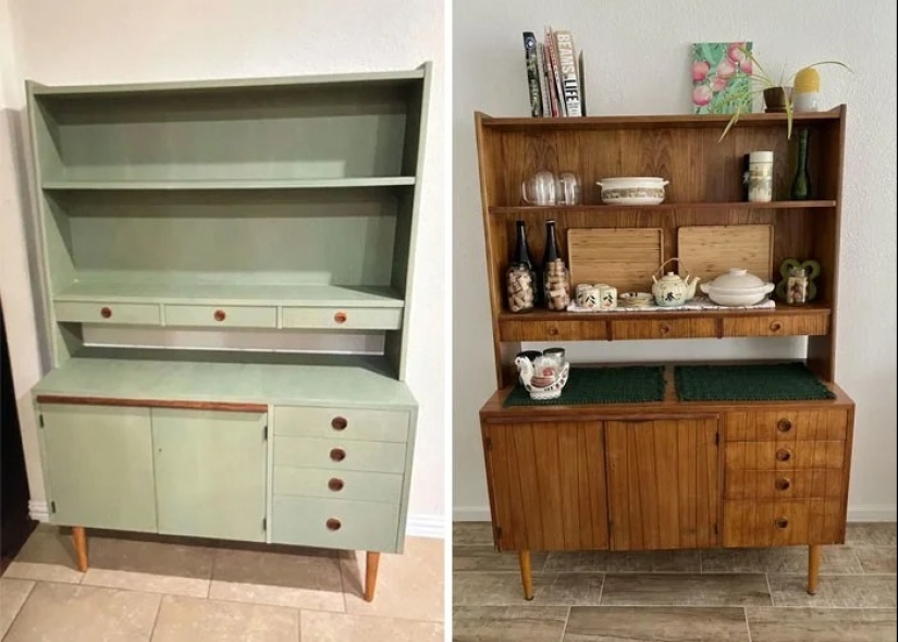 22 veces hermosos muebles de madera fueron arruinados por la pintura, pero luego fueron restaurados