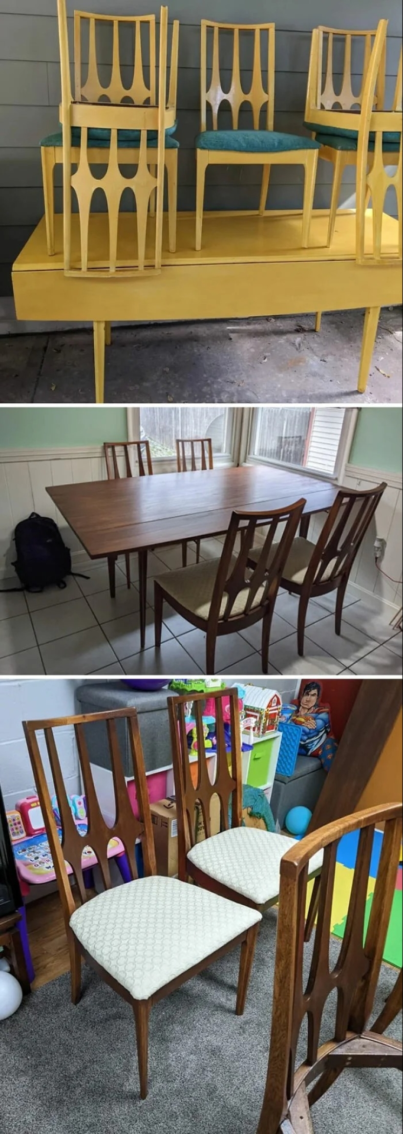22 veces hermosos muebles de madera fueron arruinados por la pintura, pero luego fueron restaurados