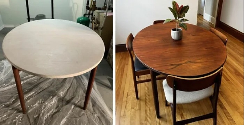 22 veces hermosos muebles de madera fueron arruinados por la pintura, pero luego fueron restaurados