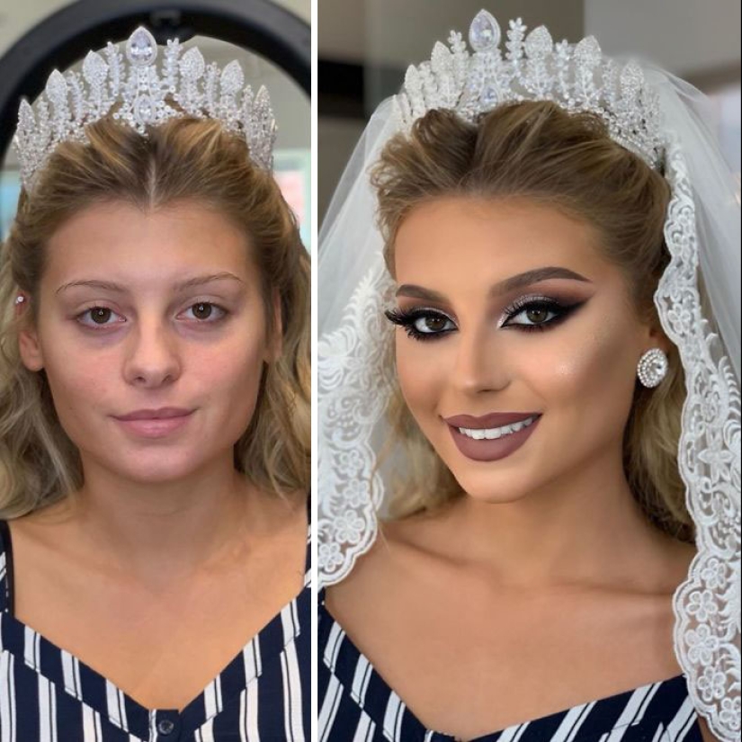 23 fotos de increíbles transformaciones de novias después del maquillaje de la boda