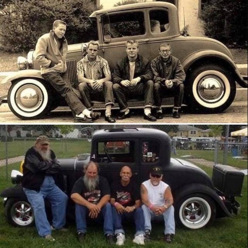 25 family photos that were recreated many years later