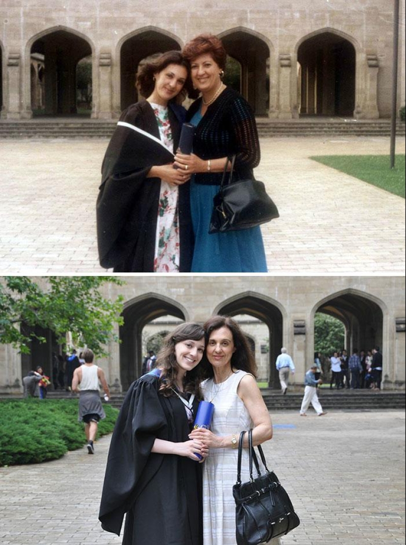 25 family photos that were recreated many years later