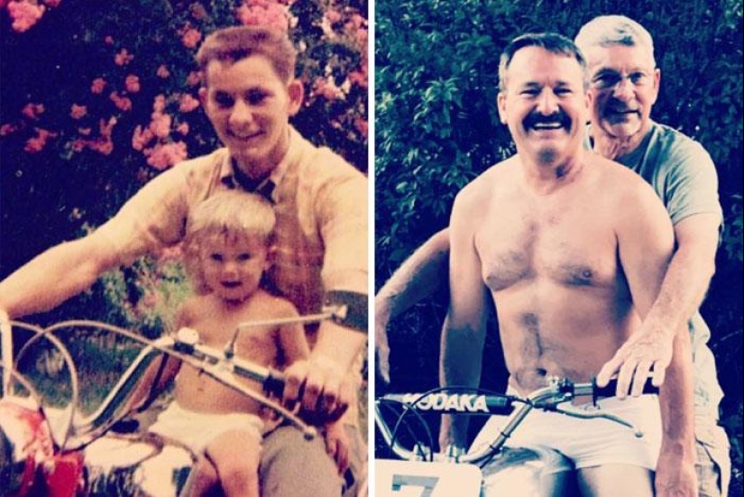 25 family photos that were recreated many years later