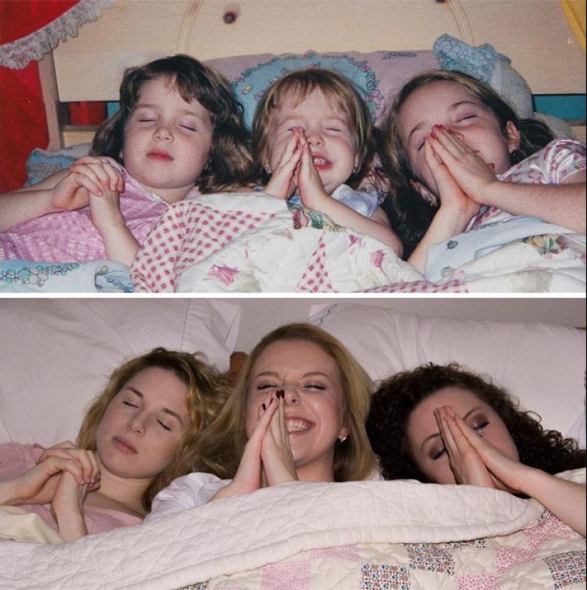 25 family photos that were recreated many years later