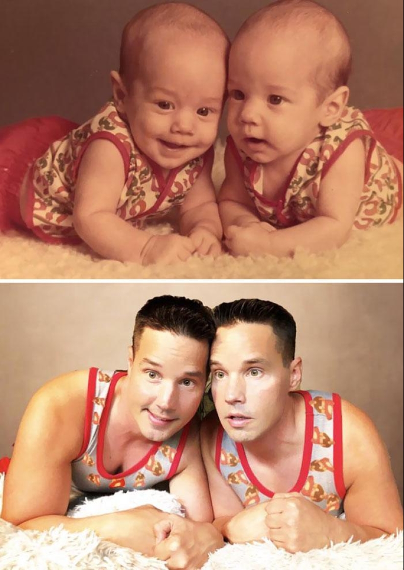 25 family photos that were recreated many years later