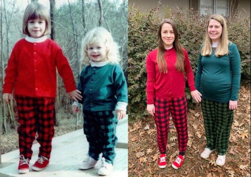 25 family photos that were recreated many years later