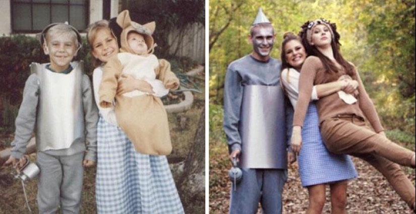 25 family photos that were recreated many years later