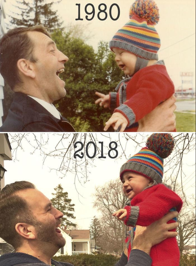 25 family photos that were recreated many years later