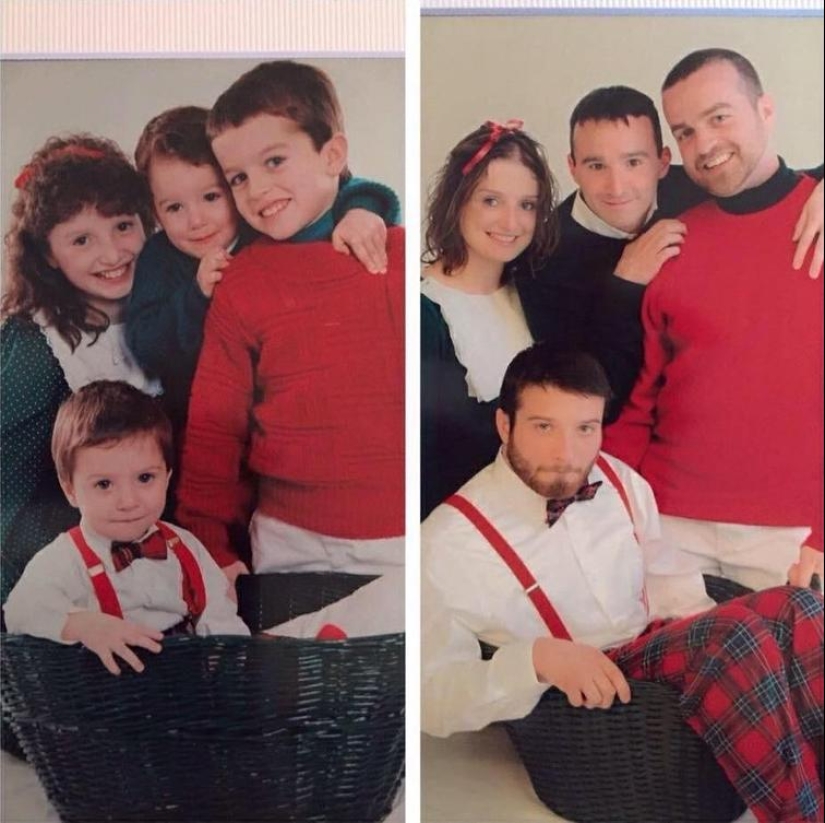 25 family photos that were recreated many years later