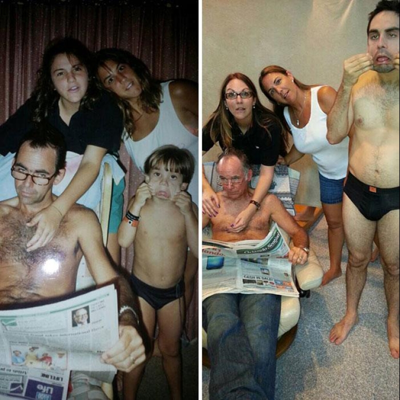 25 family photos that were recreated many years later