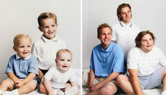 25 family photos that were recreated many years later 25 family photos that were recreated many years later