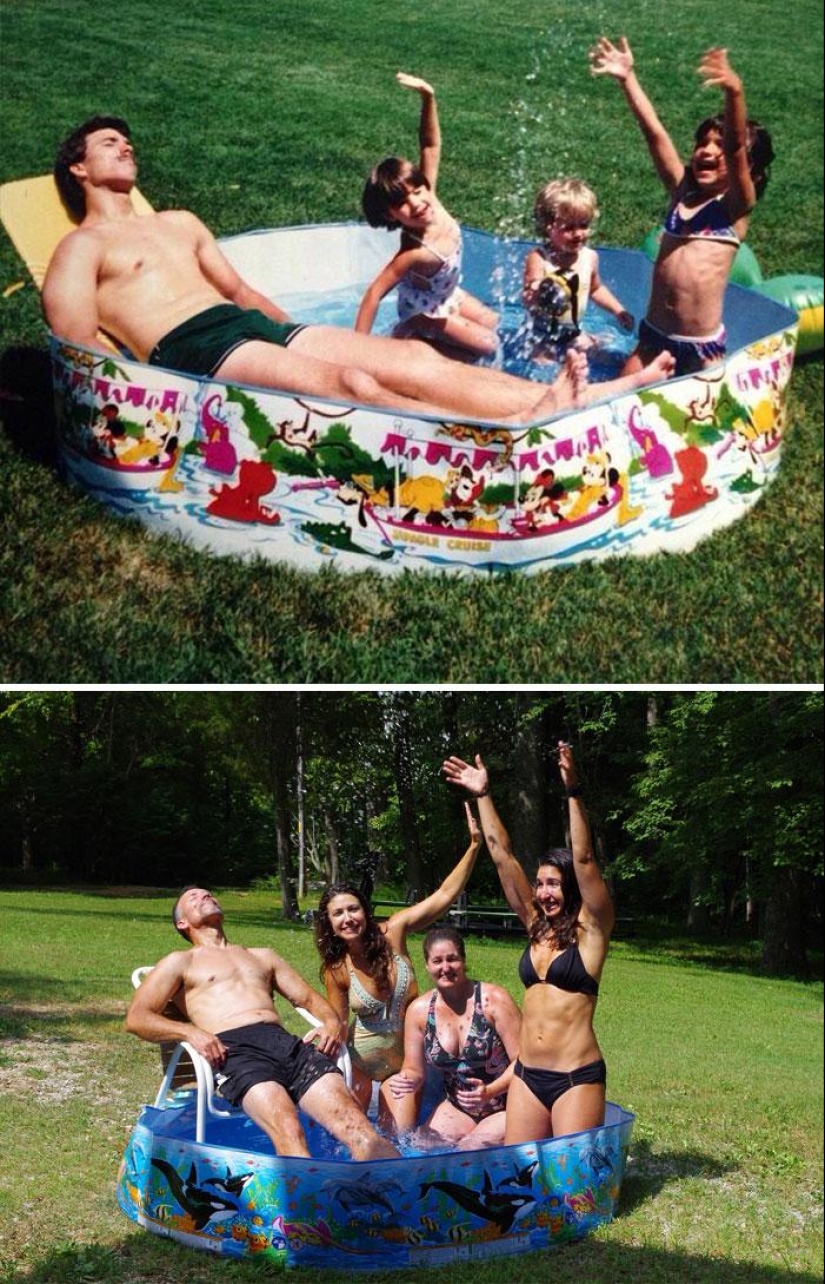 25 family photos that were recreated many years later