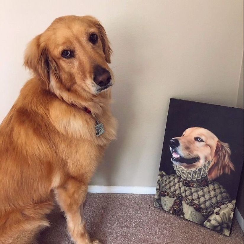 30 de Mascotas con sus retratos en el estilo de épocas pasadas