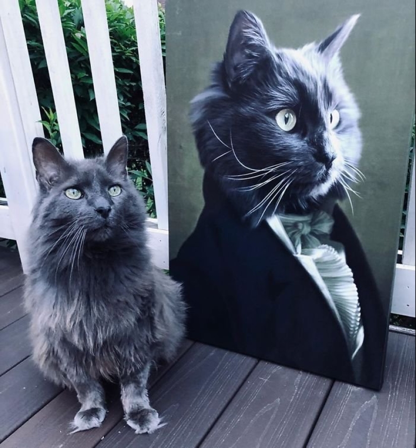 30 de Mascotas con sus retratos en el estilo de épocas pasadas