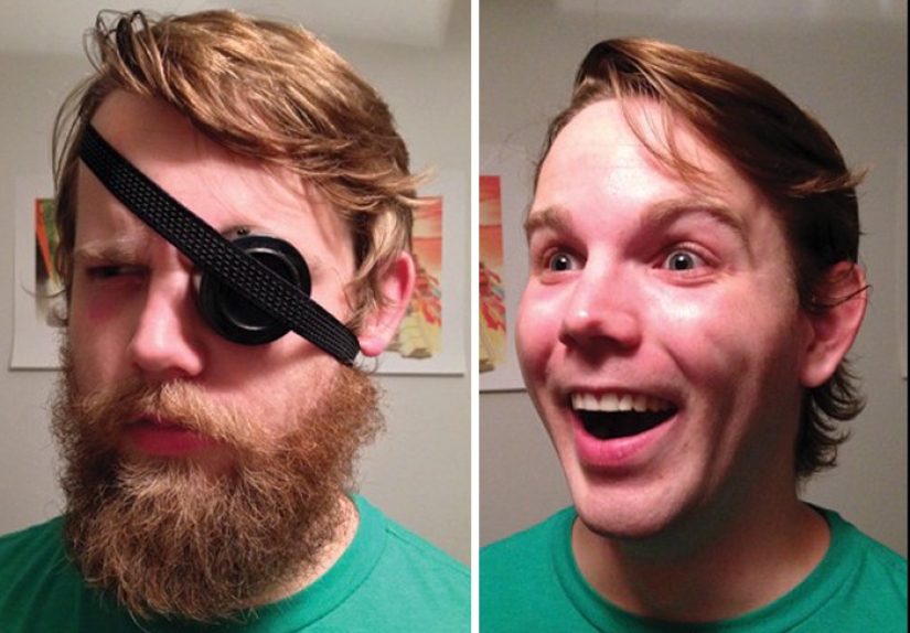 30 men with and without a beard. Are they exactly the same people?