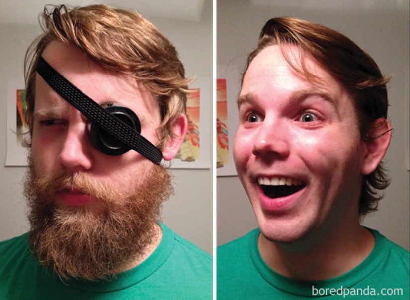30 men with and without a beard. Are they exactly the same people?