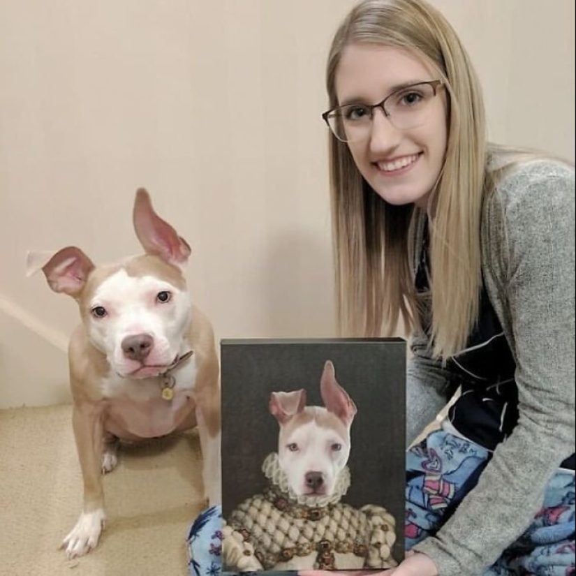 30 Pets with their portraits in the style of bygone eras