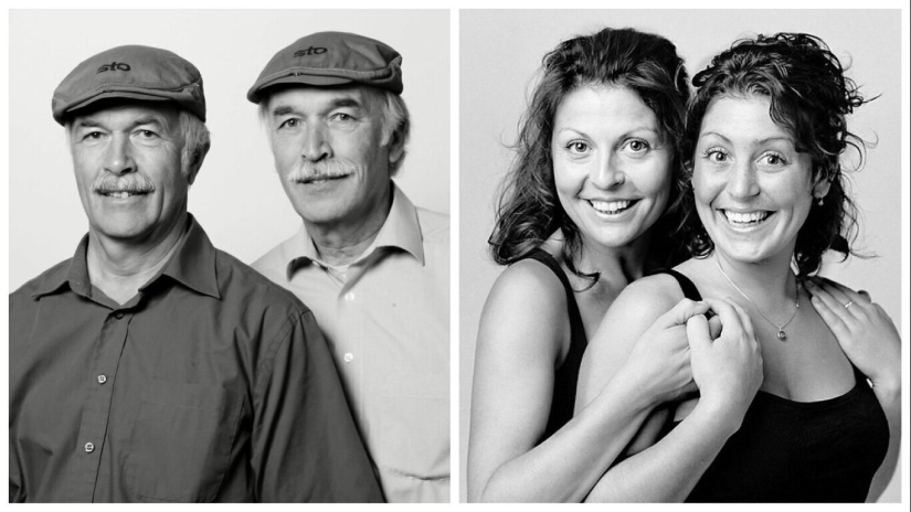 30 retratos de personas no relacionadas por sangre, pero muy similares entre sí