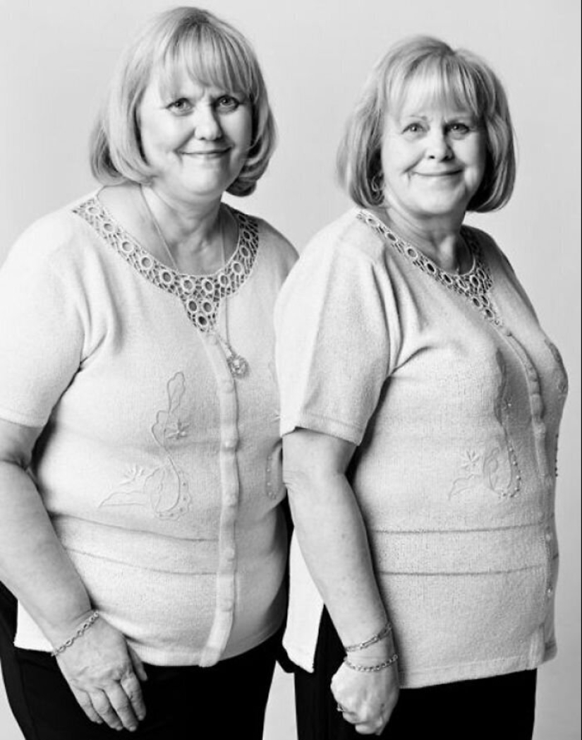 30 retratos de personas no relacionadas por sangre, pero muy similares entre sí