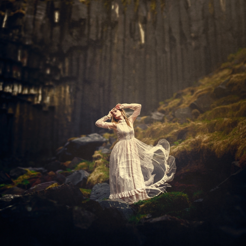 A dark fairy tale against the background of the cold landscapes of Iceland A dark fairy tale against the background of the cold landscapes of Iceland