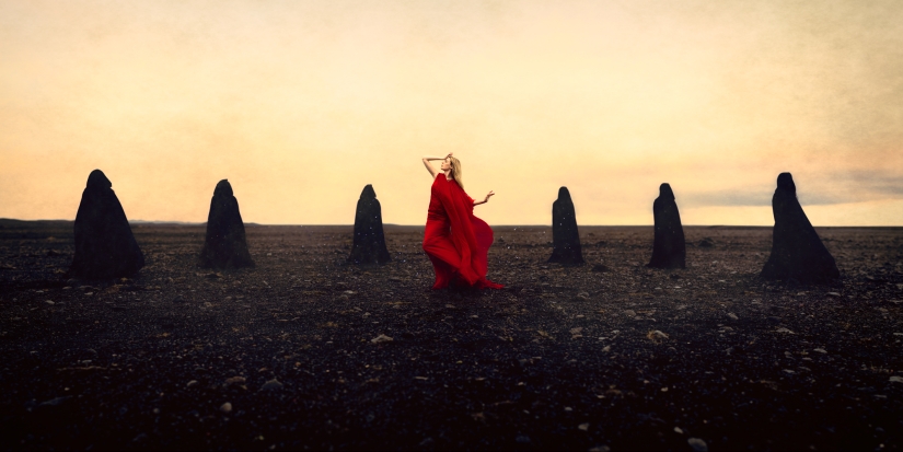 A dark fairy tale against the background of the cold landscapes of Iceland A dark fairy tale against the background of the cold landscapes of Iceland