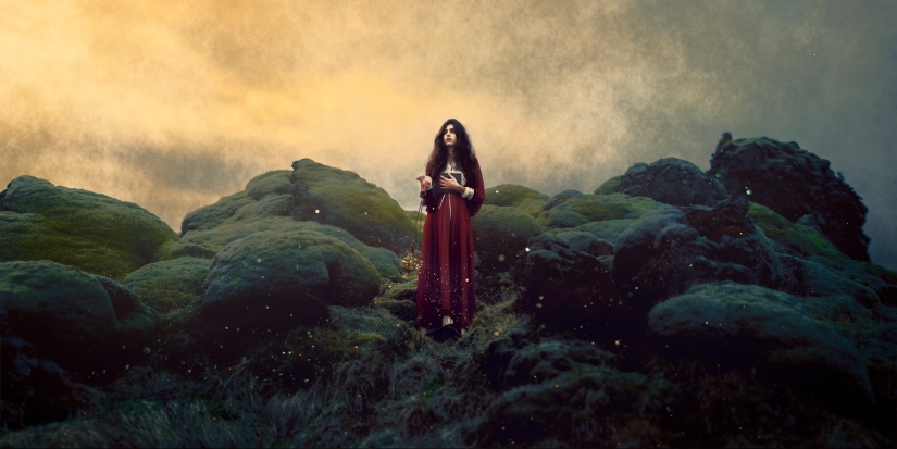 A dark fairy tale against the background of the cold landscapes of Iceland A dark fairy tale against the background of the cold landscapes of Iceland