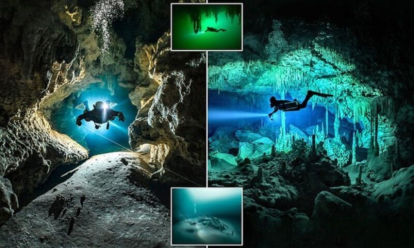 A diver risks his life making stunning images of underwater caves in Mexico A diver risks his life making stunning images of underwater caves in Mexico