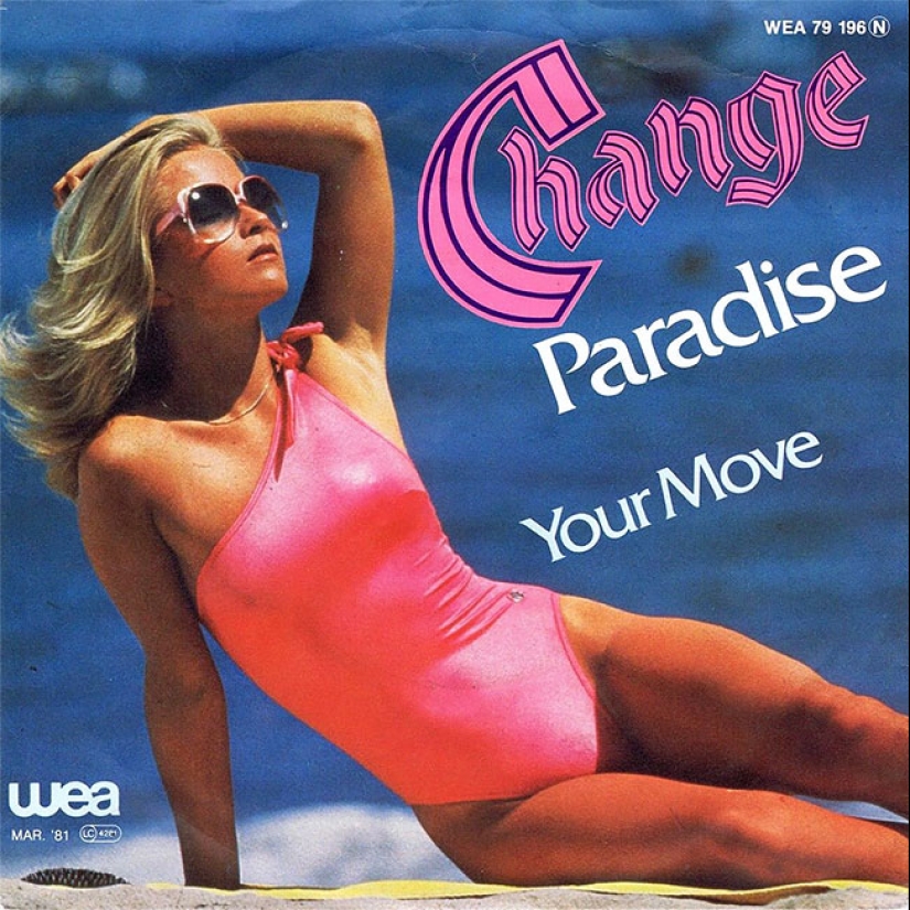 A sexy bikini with record covers 60-80 years A sexy bikini with record covers 60-80 years