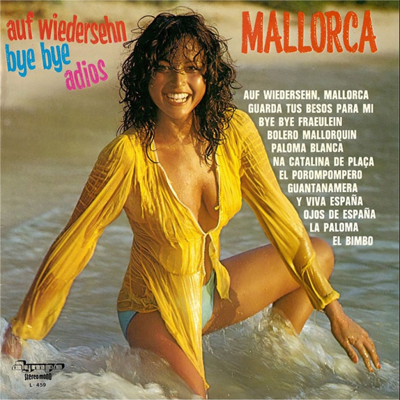 A sexy bikini with record covers 60-80 years A sexy bikini with record covers 60-80 years