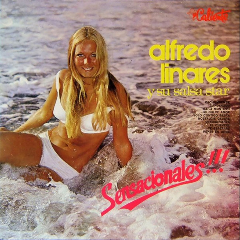 A sexy bikini with record covers 60-80 years A sexy bikini with record covers 60-80 years