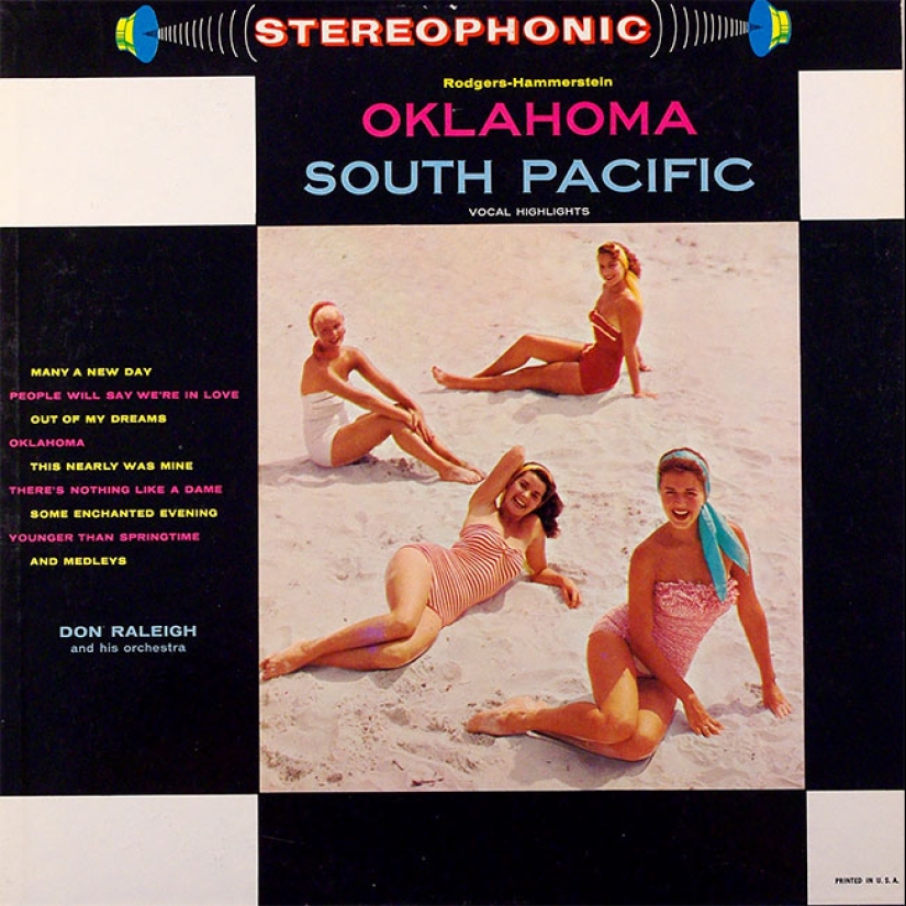 A sexy bikini with record covers 60-80 years A sexy bikini with record covers 60-80 years