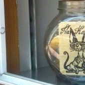 A tip jar as a sample of folk art A tip jar as a sample of folk art