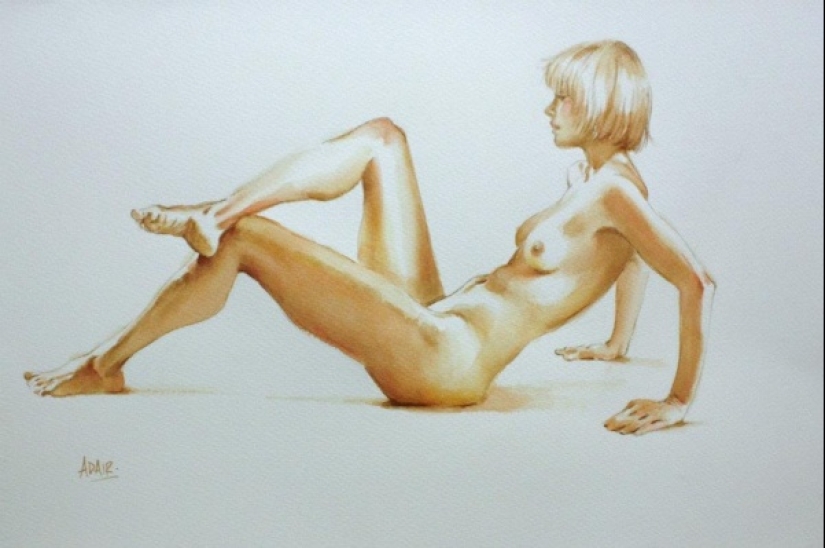 Acuarelas eróticas de Paulina Adair