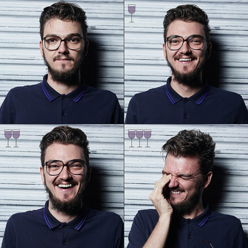 All shades of drunken: face and after a few drinks All shades of drunken: face and after a few drinks