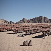 An abandoned cinema in the middle of the Sinai desert An abandoned cinema in the middle of the Sinai desert