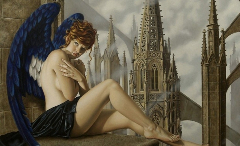 Angelic and earthly in the paintings of the surrealist artist Juan Medina Angelic and earthly in the paintings of the surrealist artist Juan Medina