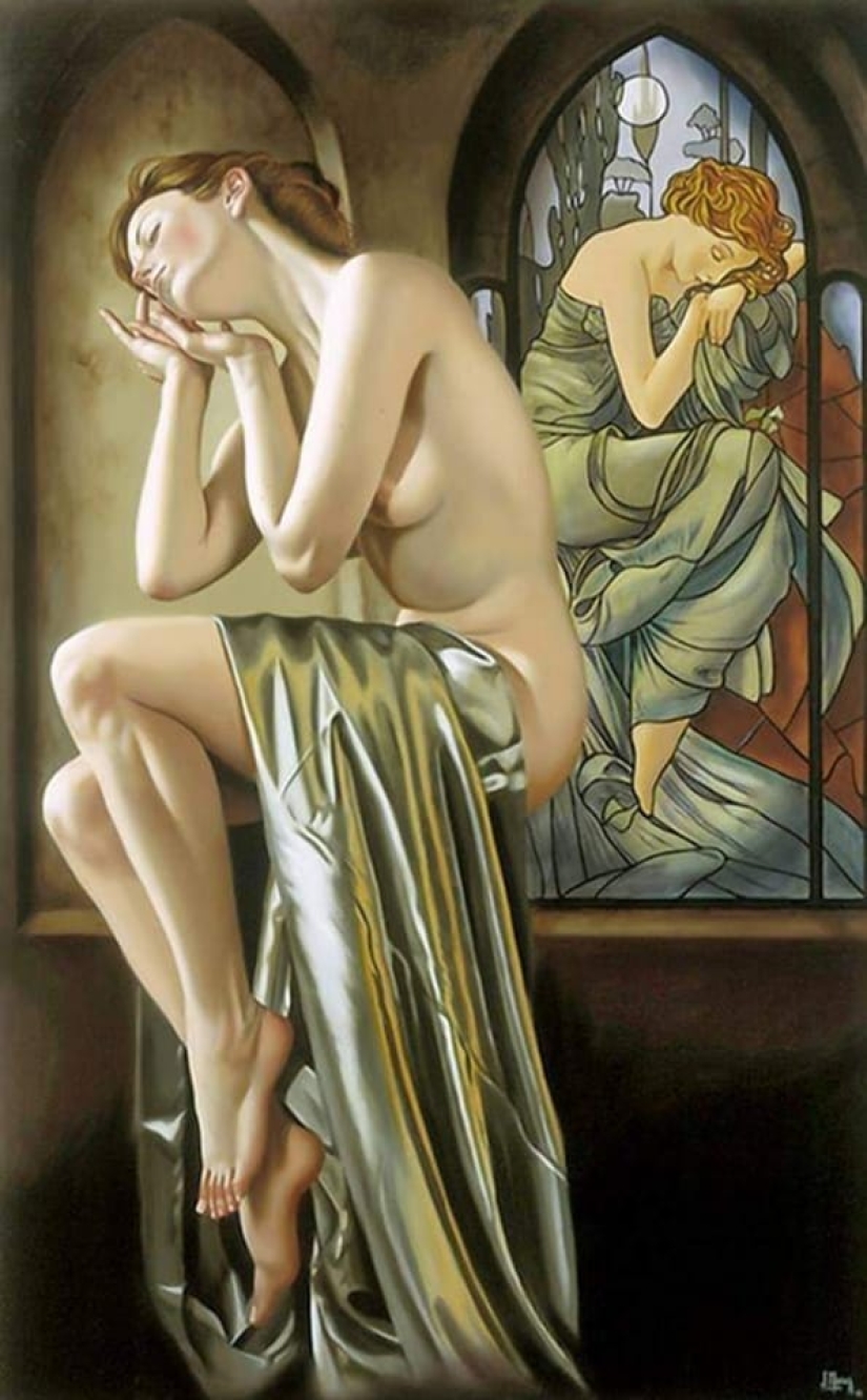 Angelic and earthly in the paintings of the surrealist artist Juan Medina Angelic and earthly in the paintings of the surrealist artist Juan Medina