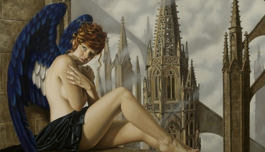 Angelic and earthly in the paintings of the surrealist artist Juan Medina