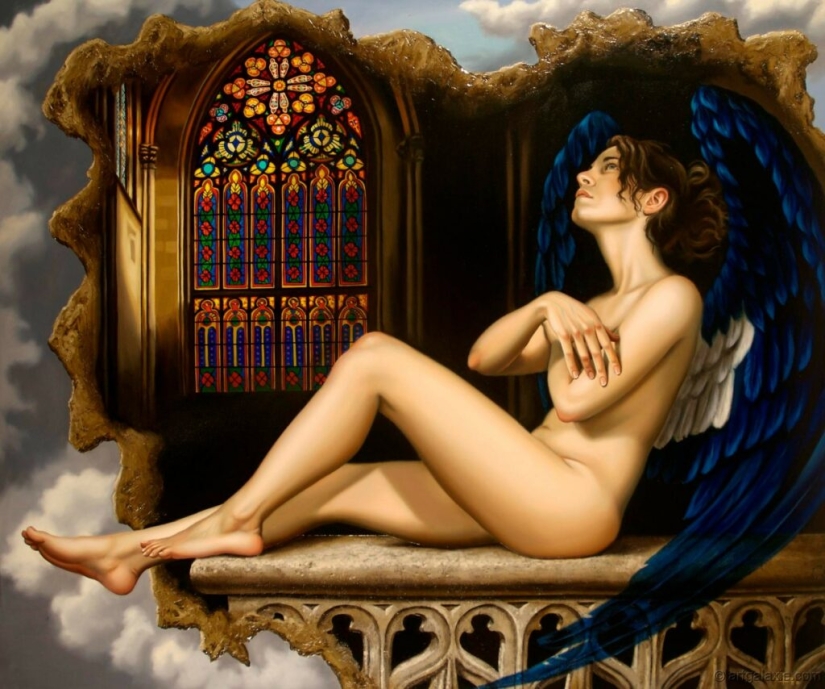 Angelic and earthly in the paintings of the surrealist artist Juan Medina Angelic and earthly in the paintings of the surrealist artist Juan Medina
