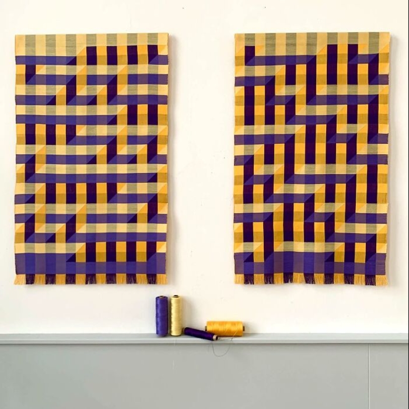 Artist Crafts Hypnotic Geometric Textiles That Appear 3D