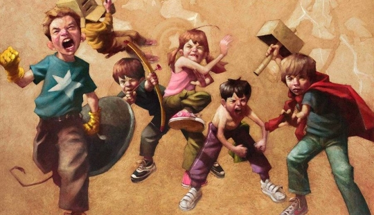 Artist Craig Davison and his child heroes