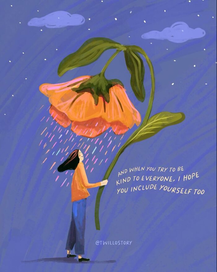 Artist Creates Uplifting Illustrations For Mental Wellness And Positivity