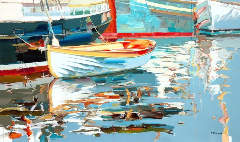 Artist Joseph Cote, who paints in oil as if it were a watercolor Artist Joseph Cote, who paints in oil as if it were a watercolor