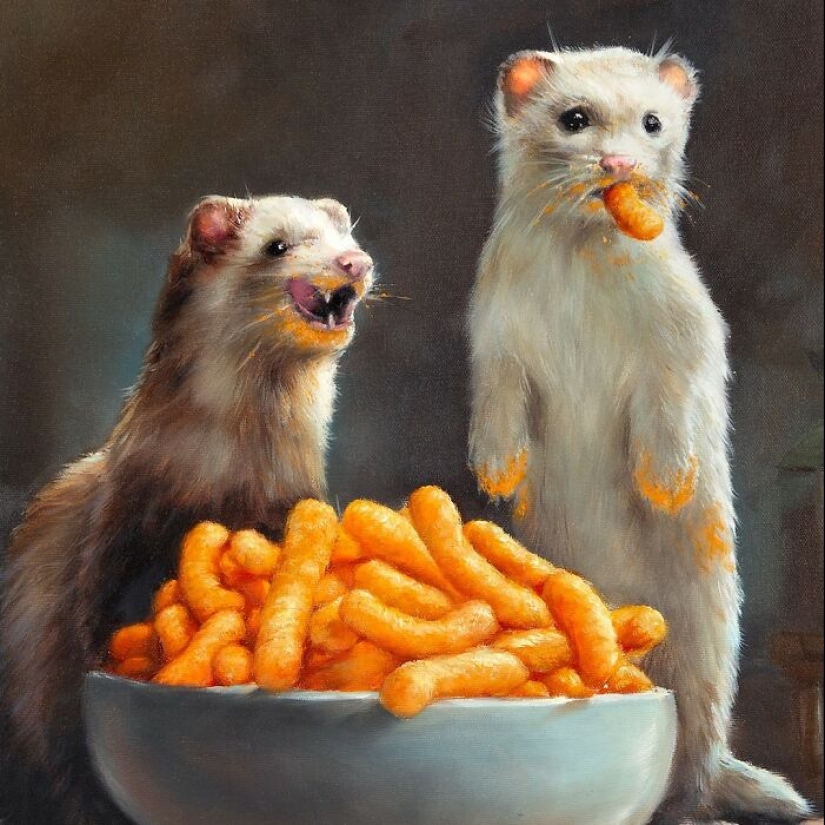 Artist’s 15 Thought-Provoking Paintings Where Animals Interact With The World As Humans
