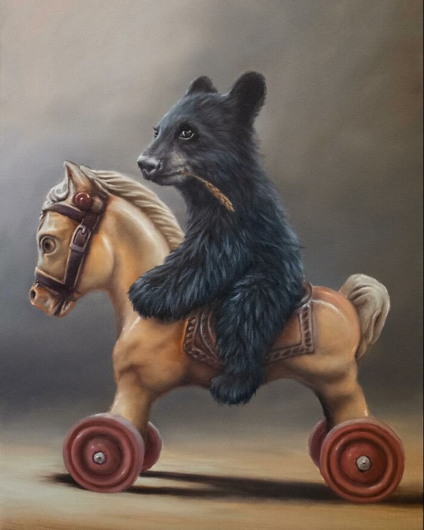 Artist’s 15 Thought-Provoking Paintings Where Animals Interact With The World As Humans