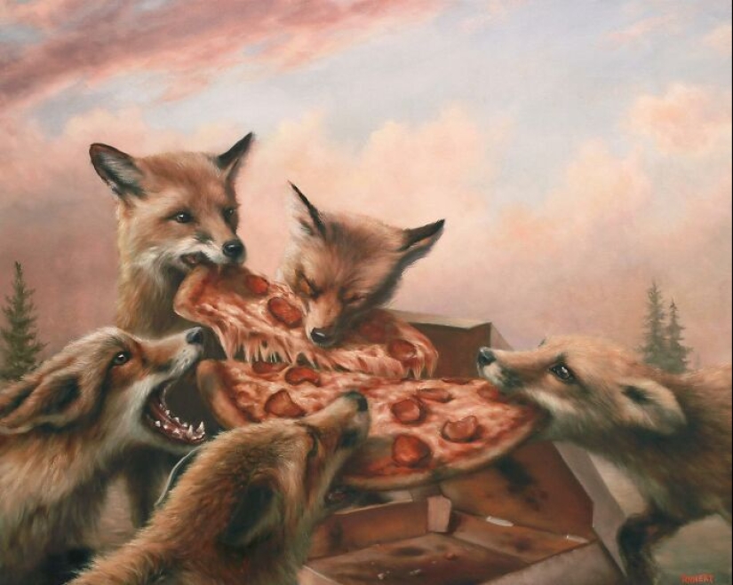 Artist’s 15 Thought-Provoking Paintings Where Animals Interact With The World As Humans