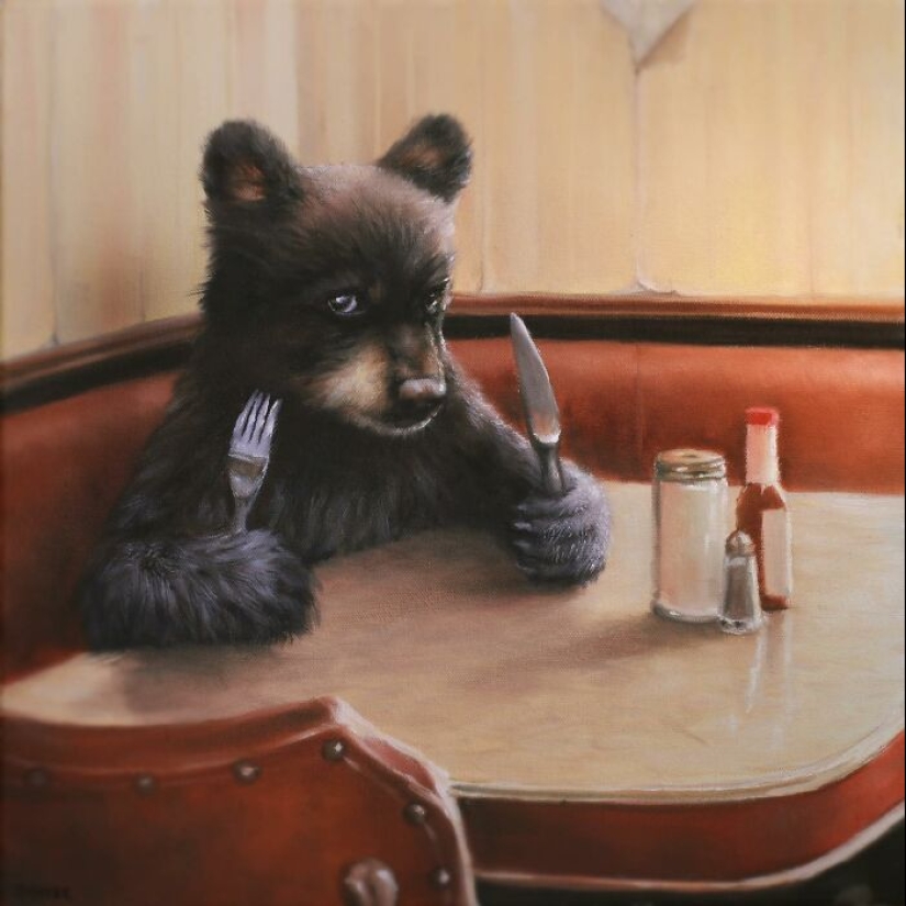 Artist’s 15 Thought-Provoking Paintings Where Animals Interact With The World As Humans